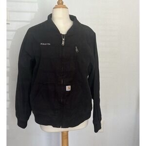 Carhartt Jacket Womens Exra Large 16 18 Black Rugged Flex Full Zip Bomber Grunge